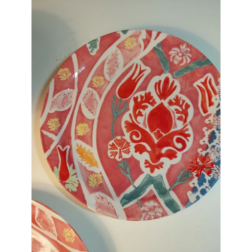 Anthropologie Adele Hand-Painted Ceramic Plates (6) –Retired Mix & Match